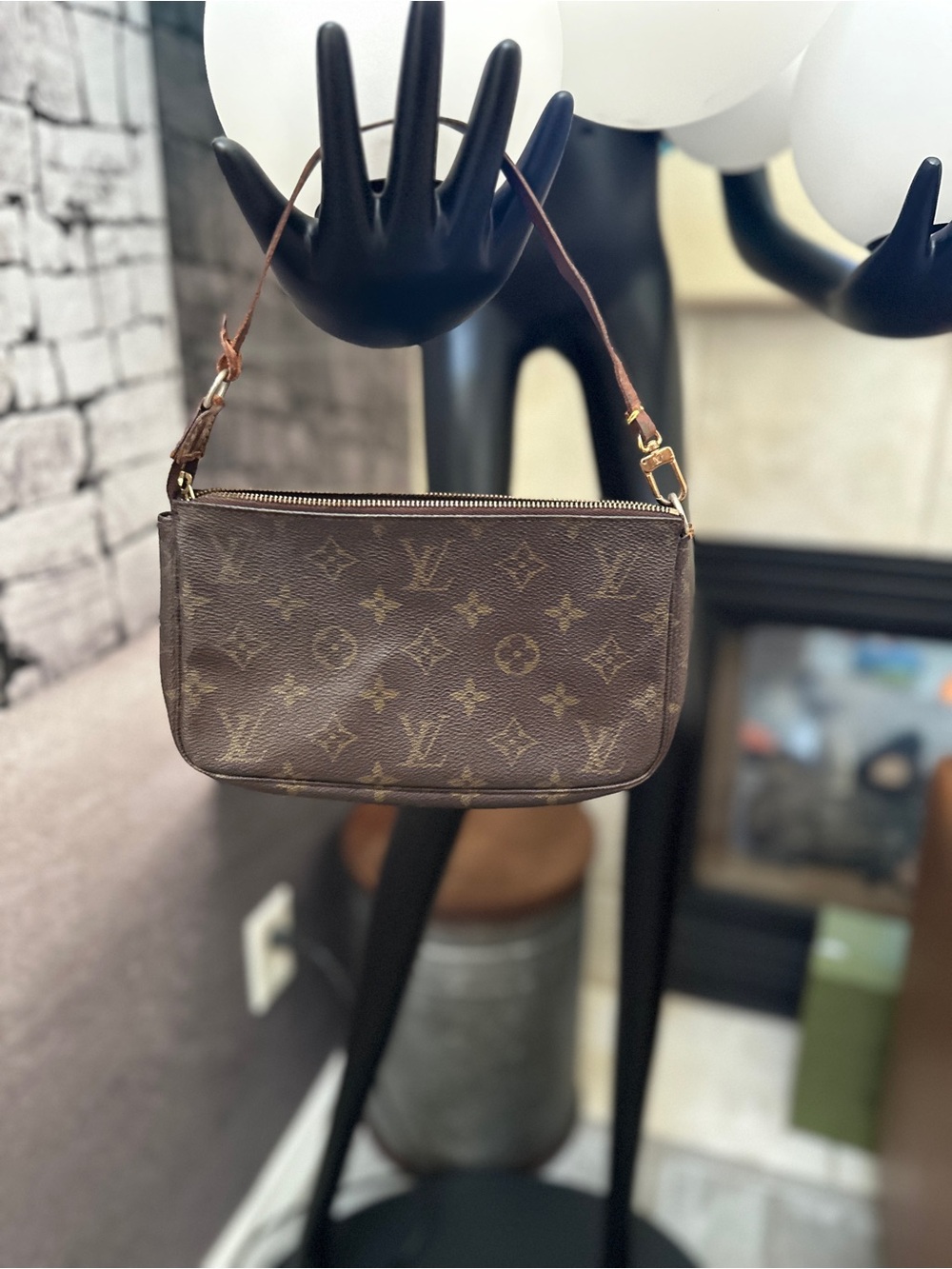 Louis Vuitton Brown Monogram Pochette Shoulder Bag